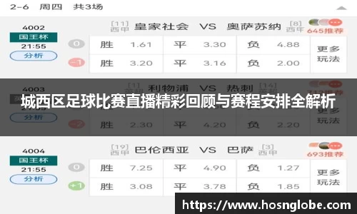 城西区足球比赛直播精彩回顾与赛程安排全解析